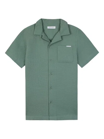 Maison Labiche Waffle-weave Shirt In Green