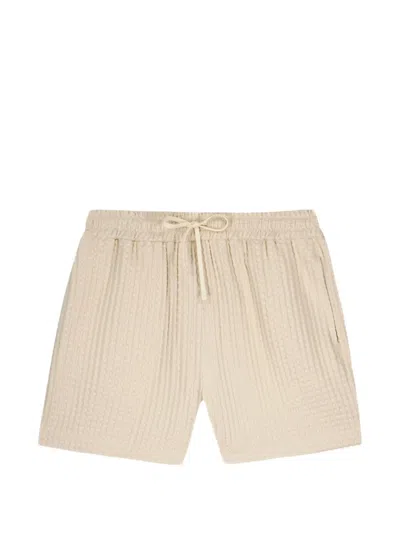 Maison Labiche Waffle-knit Drawstring Shorts In Neutral