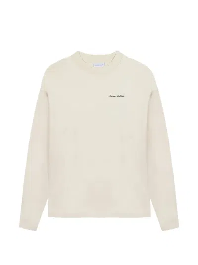 Maison Labiche 로고 자수 스웨트셔츠 In White