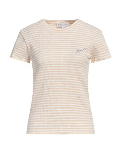 Maison Labiche Woman T-shirt Beige Size M Organic Cotton, Elastane In Neutral