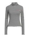 Maison Labiche Woman Turtleneck Black Size S Organic Cotton, Elastane In Black