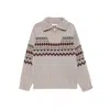 Maison Labiche Zip-front Patterned Sweater In Multi