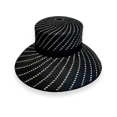 Maison Laurette Women's Black / White Toquilla Straw Graphic Cloche Hat In Black/white