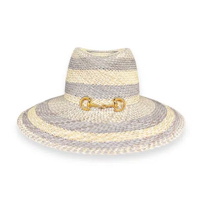 Maison Laurette Women's Blue Toquilla Straw Fedora