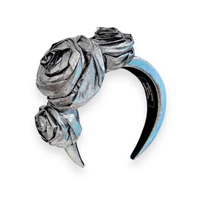 Maison Laurette Women's Silver Roses Headband