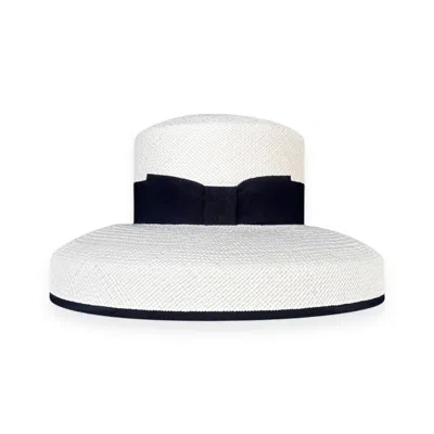 Maison Laurette Women's White / Black Audrey Hepburn Style Cloche Hat In Multi
