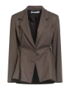 Maison Laviniaturra Woman Blazer Khaki Size 10 Polyester, Viscose, Elastane In Sand