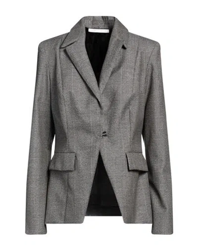 Maison Laviniaturra Woman Blazer Lead Size 8 Virgin Wool, Polyamide, Elastane In Grey