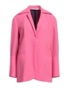 Maison Laviniaturra Woman Blazer Magenta Size 10 Wool In Magenta