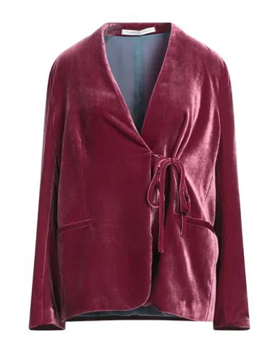 Maison Laviniaturra Woman Jacket Garnet Size 10 Viscose, Silk In Red