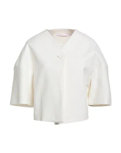 Maison Laviniaturra Woman Jacket Ivory Size 10 Cotton, Linen, Viscose, Elastane