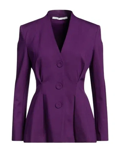 Maison Laviniaturra Woman Jacket Purple Size 8 Viscose, Elastane