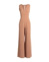 Maison Laviniaturra Woman Jumpsuit Camel Size 10 Polyester, Elastane In Beige