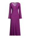 Maison Laviniaturra Woman Maxi Dress Deep Purple Size 6 Wool In Purple