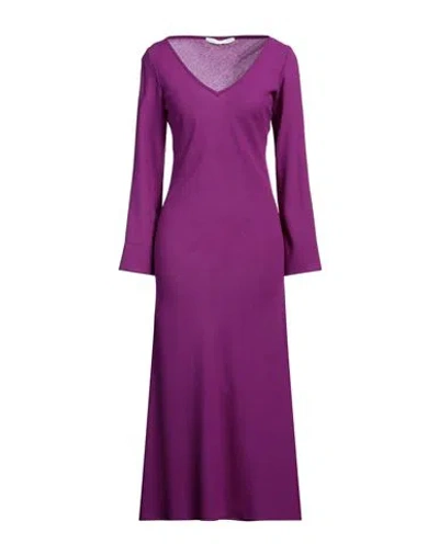 Maison Laviniaturra Woman Maxi Dress Deep Purple Size 6 Wool
