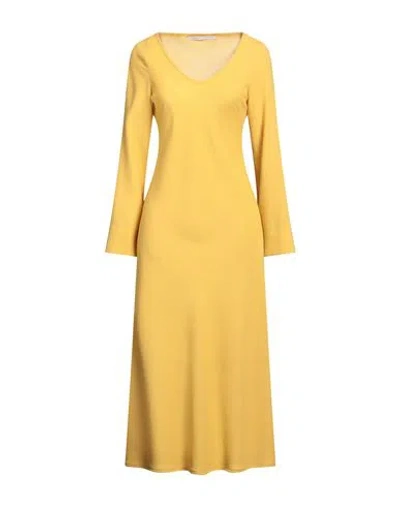 Maison Laviniaturra Woman Maxi Dress Mustard Size 10 Wool In Yellow