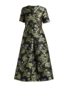 Maison Laviniaturra Woman Midi Dress Black Size 10 Silk, Polyester, Polyamide In Black