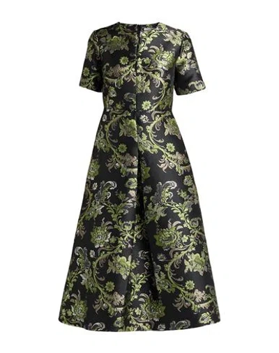 Maison Laviniaturra Woman Midi Dress Black Size 10 Silk, Polyester, Polyamide