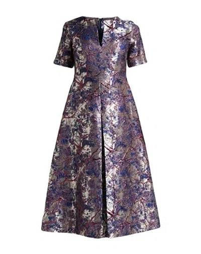 Maison Laviniaturra Woman Midi Dress Blue Size 8 Silk, Polyester, Polyamide