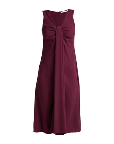 Maison Laviniaturra Woman Midi Dress Burgundy Size 10 Viscose In Red