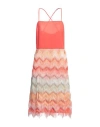 Maison Laviniaturra Woman Midi Dress Coral Size 8 Polyester In Red