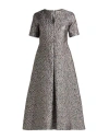 Maison Laviniaturra Woman Midi Dress Grey Size 10 Silk, Polyester, Polyamide In Gray