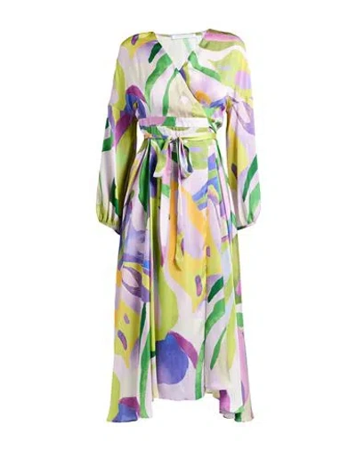 Maison Laviniaturra Woman Midi Dress Lilac Size 10 Silk, Polyester In Purple