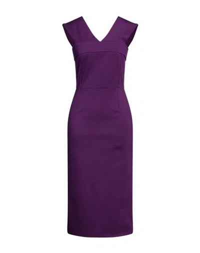 Maison Laviniaturra Woman Midi Dress Mauve Size 6 Viscose, Nylon, Elastane In Purple