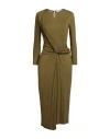 Maison Laviniaturra Woman Midi Dress Military Green Size 8 Viscose, Elastane
