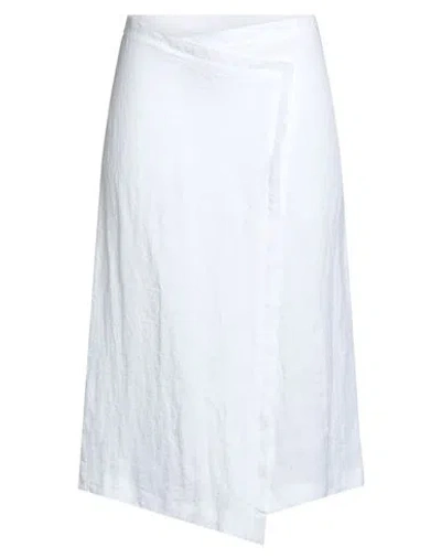 Maison Laviniaturra Woman Midi Skirt White Size 8 Linen