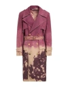 Maison Laviniaturra Woman Overcoat & Trench Coat Mauve Size 14 Polyester, Cotton
