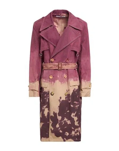 Maison Laviniaturra Woman Overcoat & Trench Coat Mauve Size 14 Polyester, Cotton