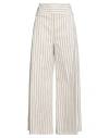 Maison Laviniaturra Woman Pants Beige Size 10 Cotton