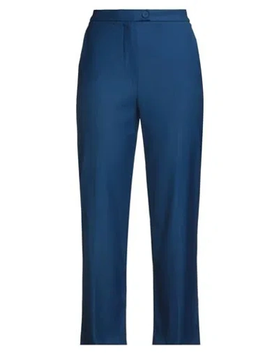 Maison Laviniaturra Woman Pants Blue Size 10 Wool