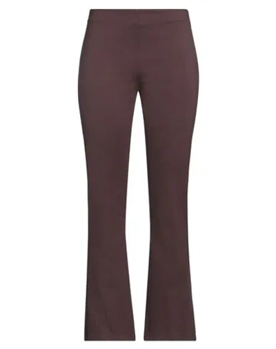 Maison Laviniaturra Woman Pants Dark Brown Size 6 Viscose, Nylon, Elastane