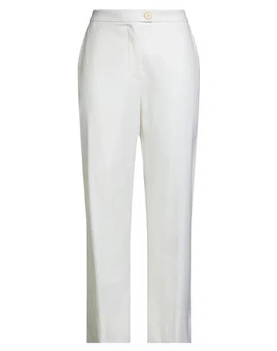 Maison Laviniaturra Woman Pants Ivory Size 8 Wool In White
