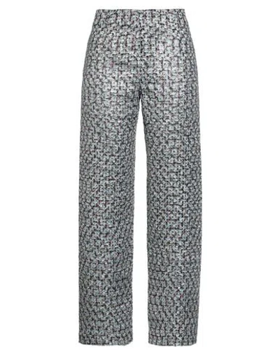 Maison Laviniaturra Woman Pants Sky Blue Size 10 Polyester, Metallic Fiber