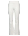 Maison Laviniaturra Woman Pants White Size 10 Cotton, Elastane