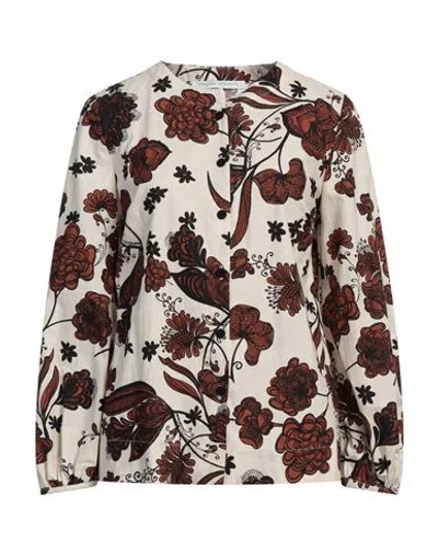 Maison Laviniaturra Woman Shirt Brown Size 6 Cotton