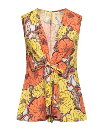 Maison Laviniaturra Woman Shirt Orange Size 8 Viscose