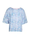 Maison Laviniaturra Woman Top Blue Size 10 Cotton
