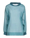 Maison Laviniaturra Woman Top Deep Teal Size 4 Viscose, Polyamide, Elastane In Green