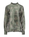 Maison Laviniaturra Woman Top Military Green Size 8 Silk, Polyester