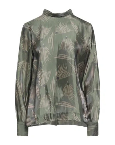 Maison Laviniaturra Woman Top Military Green Size 8 Silk, Polyester
