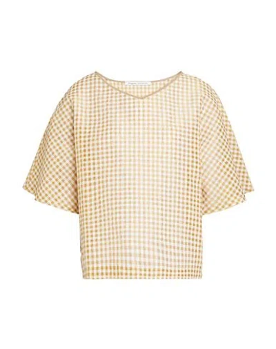 Maison Laviniaturra Woman Top Mustard Size 10 Silk, Polyester