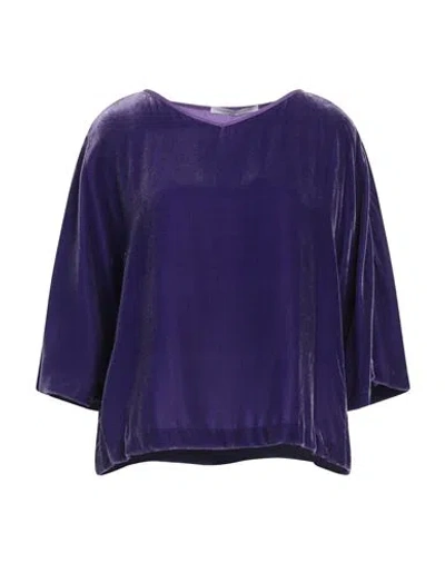 Maison Laviniaturra Woman Top Purple Size 8 Viscose, Silk In Blue