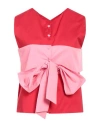 Maison Laviniaturra Woman Top Red Size 10 Cotton, Polyamide, Elastane