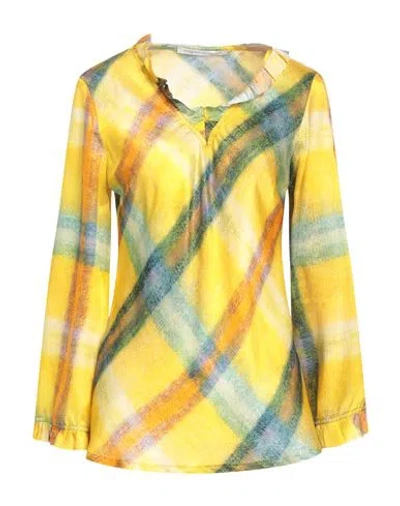Maison Laviniaturra Woman Top Yellow Size 10 Silk