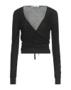 Maison Laviniaturra Woman Wrap Cardigans Black Size S Cashmere, Silk