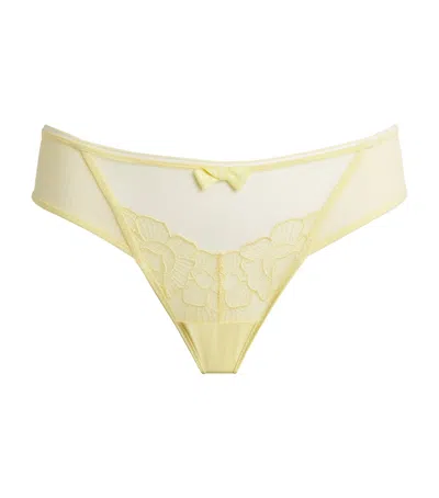 Maison Lejaby Embroidered Intuition Tanga In Yellow